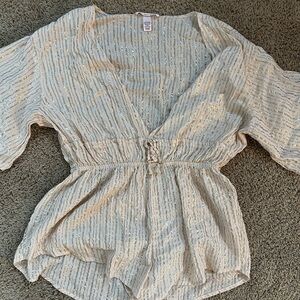 Victoria Secret Rose Gold/Cream Romper Size X-large